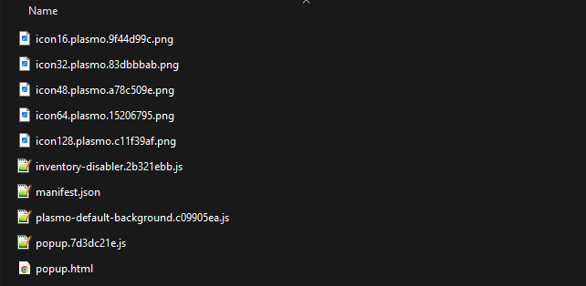 Folder structure with manifest.json